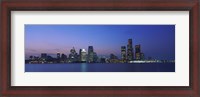 Framed Detroit Skyline at night, Michigan