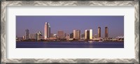 Framed San Diego Skyline, California at dusk