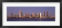 Framed San Diego Skyline, California at dusk