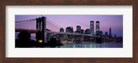 Framed Brooklyn Bridge at night, New York