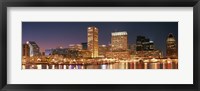 Framed Baltimore Lit Up at Dusk, Maryland