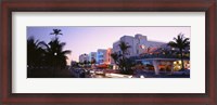 Framed Buildings Lit Up At Dusk, Ocean Drive, Miami, Florida, USA
