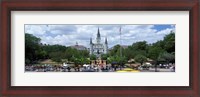Framed Cathedral at the roadside, St. Louis Cathedral, Jackson Square, French Quarter, New Orleans, Louisiana, USA