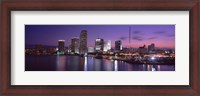 Framed Night Skyline Miami FL USA