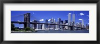 Framed Brooklyn Bridge Skyline New York City NY USA