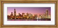 Framed Dusk Skyline Chicago IL USA