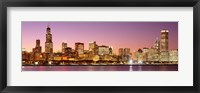 Framed Dusk Skyline Chicago IL USA