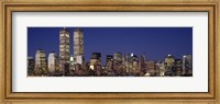 Framed Skyline with World Trade Center at Night