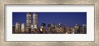 Framed Skyline with World Trade Center at Night