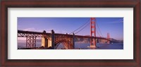 Framed Suspension bridge at dusk, Golden Gate Bridge, San Francisco, Marin County, California, USA