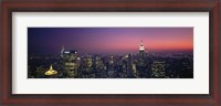 Framed Twilight, Aerial, NYC, New York City, New York State, USA