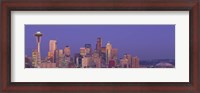 Framed USA, Washington, Seattle, cityscape at twilight