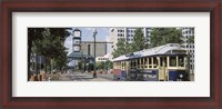 Framed View Of A Tram Trolley On A City Street, Court Square, Memphis, Tennessee, USA