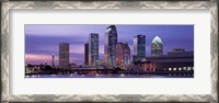 Framed USA, Florida, Tampa, View of an urban skyline at night