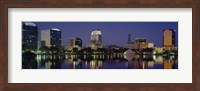 Framed Reflection of buildings in water, Orlando, Florida