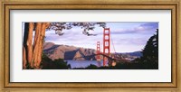 Framed Golden Gate Bridge with Mountains