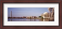Framed USA, Washington DC, Washington Monument and Jefferson Memorial, Tourists outside the memorial