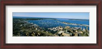 Framed Aerial view of a harbor, Newport Harbor, Newport, Rhode Island, USA
