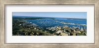 Framed Aerial view of a harbor, Newport Harbor, Newport, Rhode Island, USA