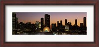 Framed Chicago skyline Lit Up at Night