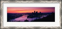 Framed Pittsburgh against a Red Sky