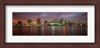 Framed Buildings lit up at the waterfront, New Orleans, Louisiana, USA