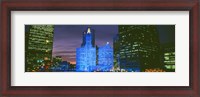 Framed Wrigley Building, Blue Lights, Chicago, Illinois, USA