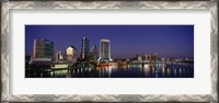 Framed Buildings Lit Up At Night, Jacksonville, Florida, USA
