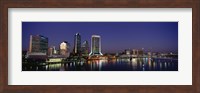 Framed Buildings Lit Up At Night, Jacksonville, Florida, USA