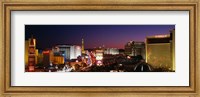 Framed Buildings Lit Up At Night, Las Vegas, Nevada, USA (purple sky)