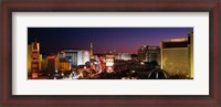 Framed Buildings Lit Up At Night, Las Vegas, Nevada, USA (purple sky)