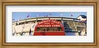 Framed Red score board outside Wrigley Field,USA, Illinois, Chicago