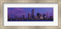 Framed Buildings At The Waterfront, Miami, Florida, USA (purple sky)