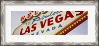 Framed Close-up of a welcome sign, Las Vegas, Nevada