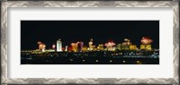 Framed Distant View of Buildings Lit Up At Night, Las Vegas, Nevada, USA