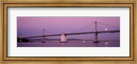 Framed Suspension bridge over a bay, Bay Bridge, San Francisco, California, USA