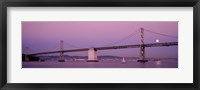 Framed Suspension bridge over a bay, Bay Bridge, San Francisco, California, USA