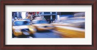 Framed Yellow taxis on the road, Times Square, Manhattan, New York City, New York State, USA