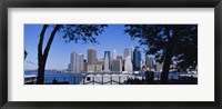 Framed Skyscrapers on the waterfront in Manhattan, New York City