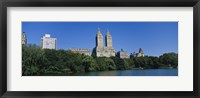 Framed Buildings on the bank of a lake, Manhattan, New York City, New York State, USA
