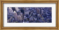 Framed Aerial View Of Buildings In A City, Manhattan, NYC, New York City, New York State, USA