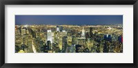 Framed Buildings Lit Up At Dusk, Manhattan, NYC, New York City