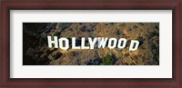 Framed USA, California, Los Angeles, Aerial view of Hollywood Sign at Hollywood Hills