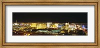 Framed High Angle View Of Buildings Lit Up At Night, Las Vegas, Nevada