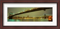 Framed USA, New York, Brooklyn and Manhattan Bridges