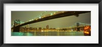 Framed USA, New York, Brooklyn and Manhattan Bridges