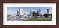 Framed Panoramic View Of Marina Park And City Skyline, San Diego, California, USA