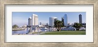 Framed Panoramic View Of Marina Park And City Skyline, San Diego, California, USA