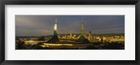 Framed Towers Illuminated At Dusk, Convention Center, Portland, Oregon, USA