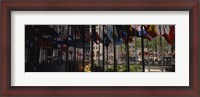 Framed Flags in a row, Rockefeller Plaza, Manhattan, New York City, New York State, USA